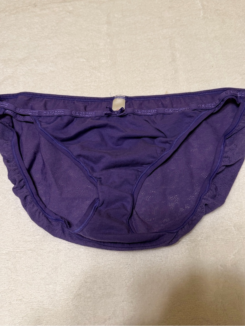 Cacique Purple Women's Lace Back Bikini Panties